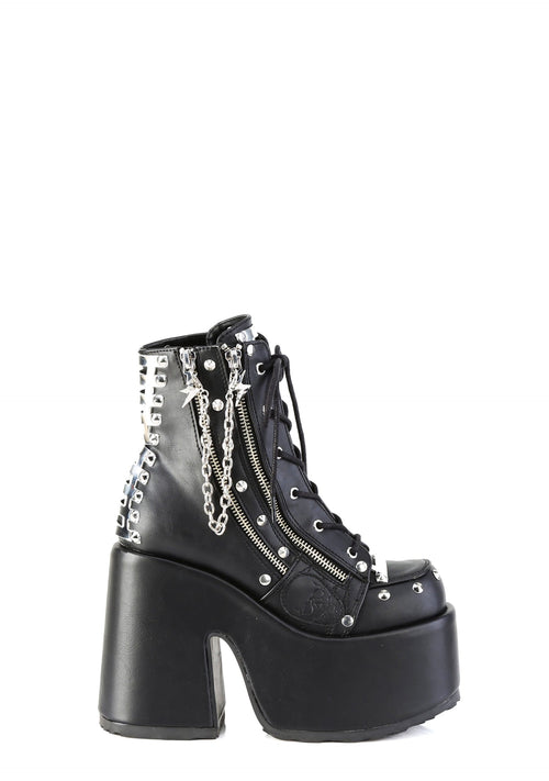 Camel-208 Platform Ankle Boots