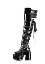 Camel-305 Platfform Thigh High Boots