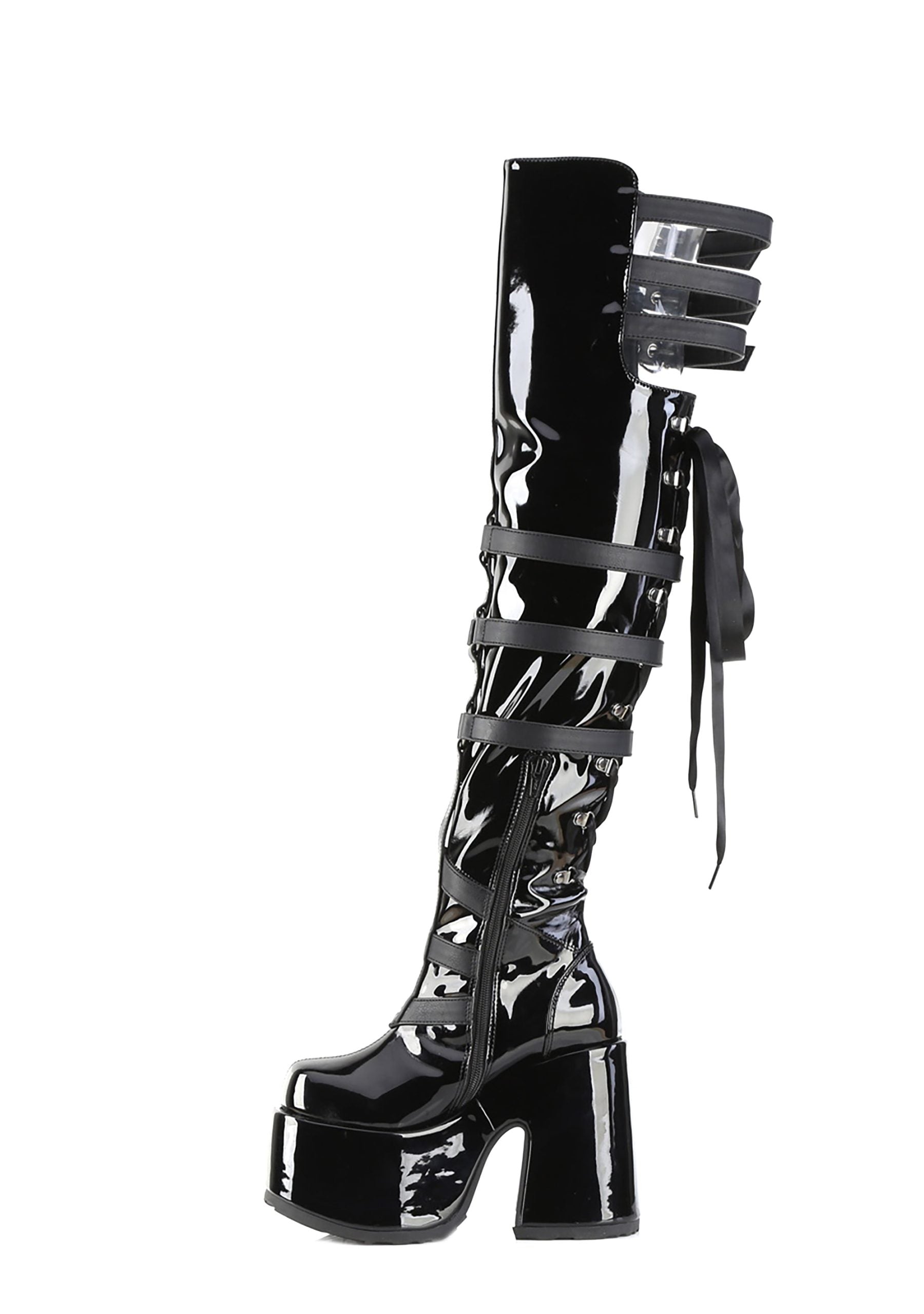Camel-305 Platfform Thigh High Boots