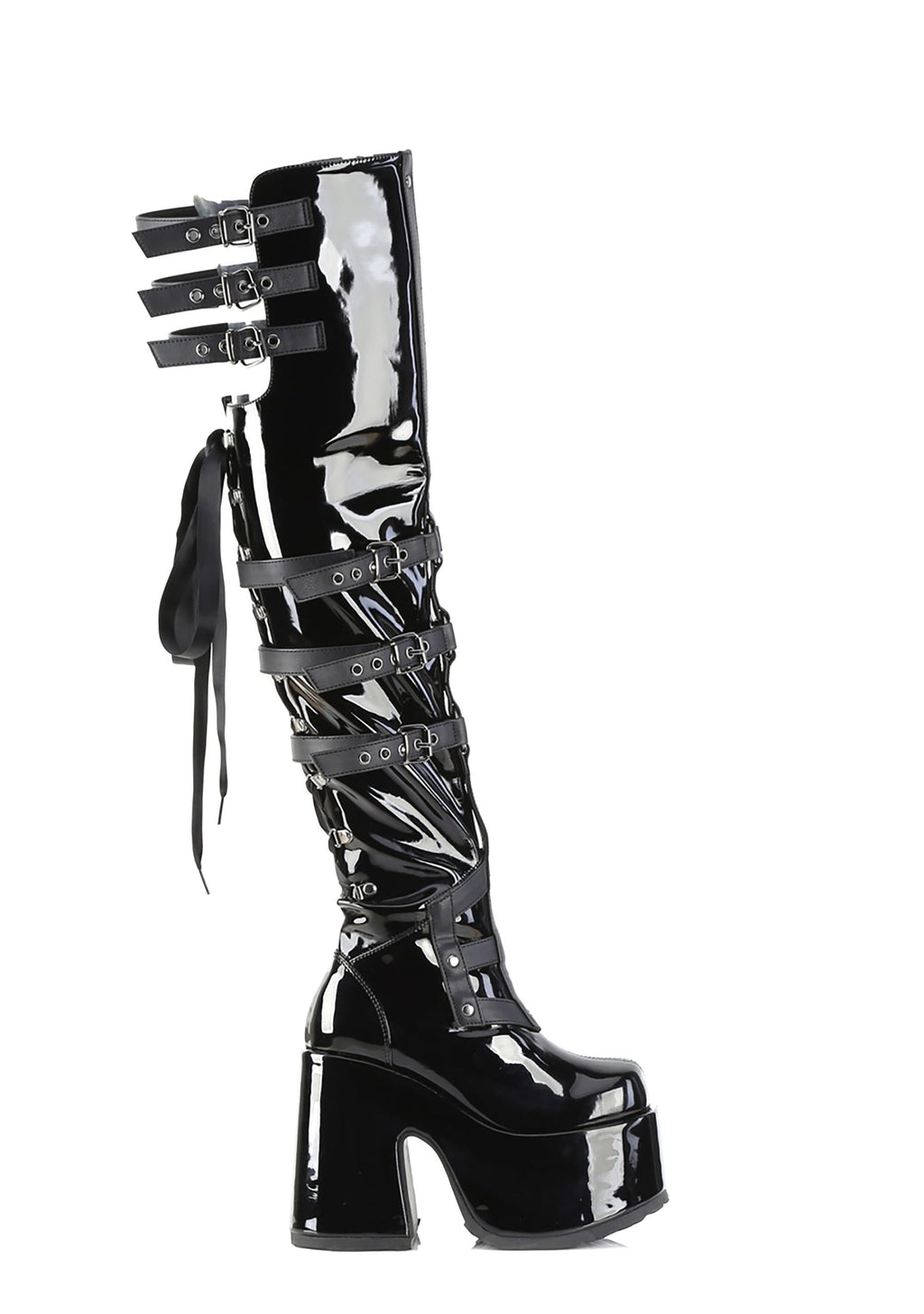 Camel-305 Platfform Thigh High Boots