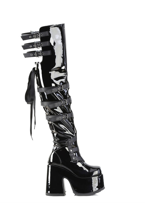 Camel-305 Platfform Thigh High Boots