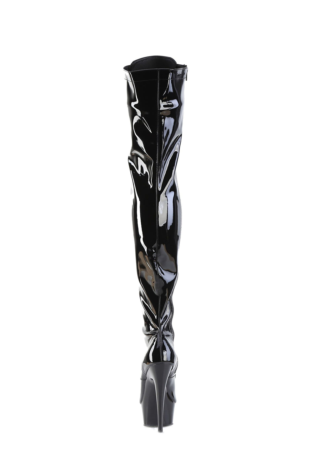 Delight-3019 Platform Thigh High Boots-Black