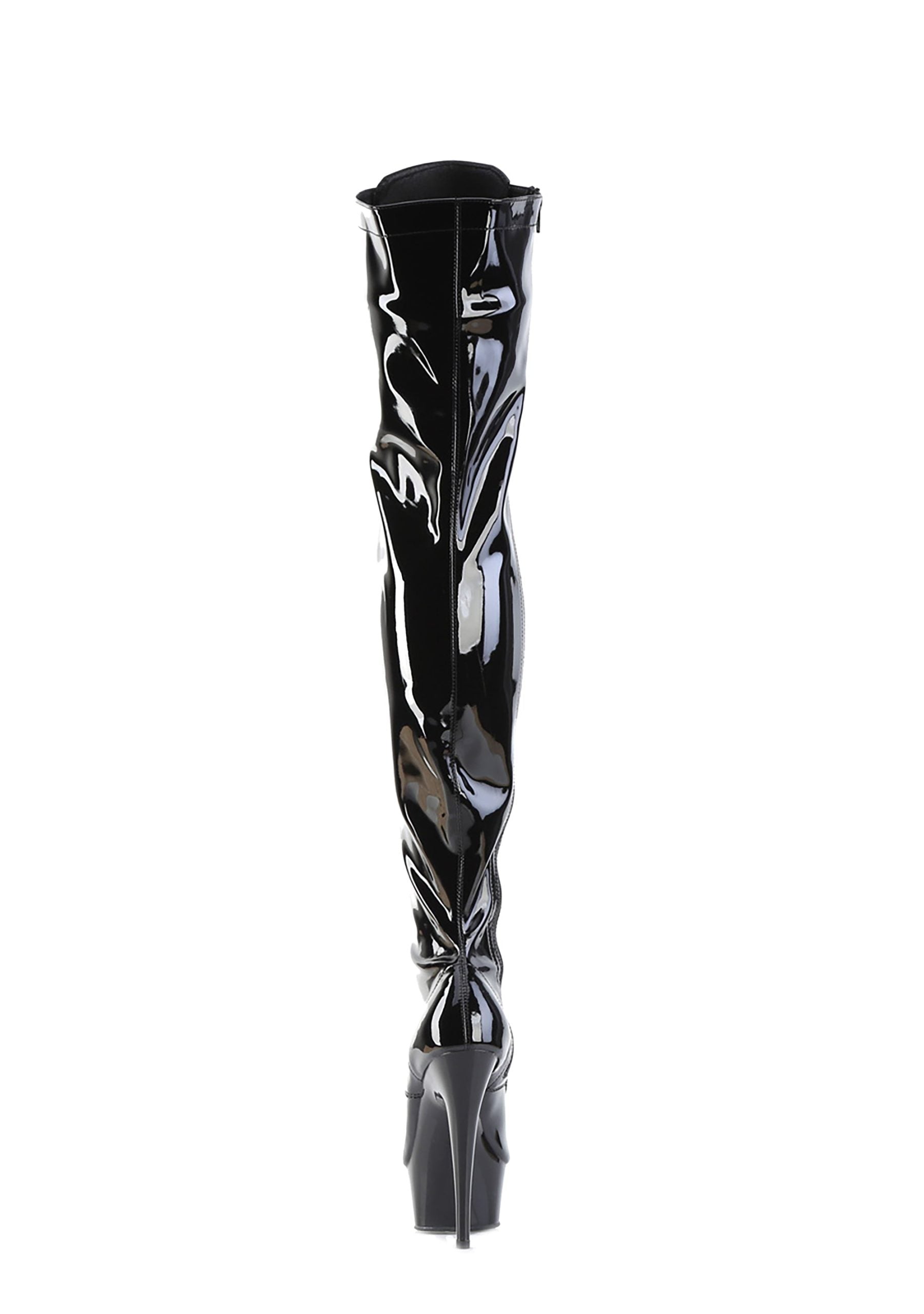 Delight-3019 Platform Thigh High Boots-Black