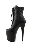 Flamingo-1020 Platform Ankle Boots-Black PU