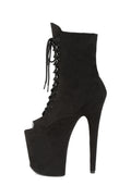 Flamingo-1021 Platform Peep Toe Ankle Boots-Black