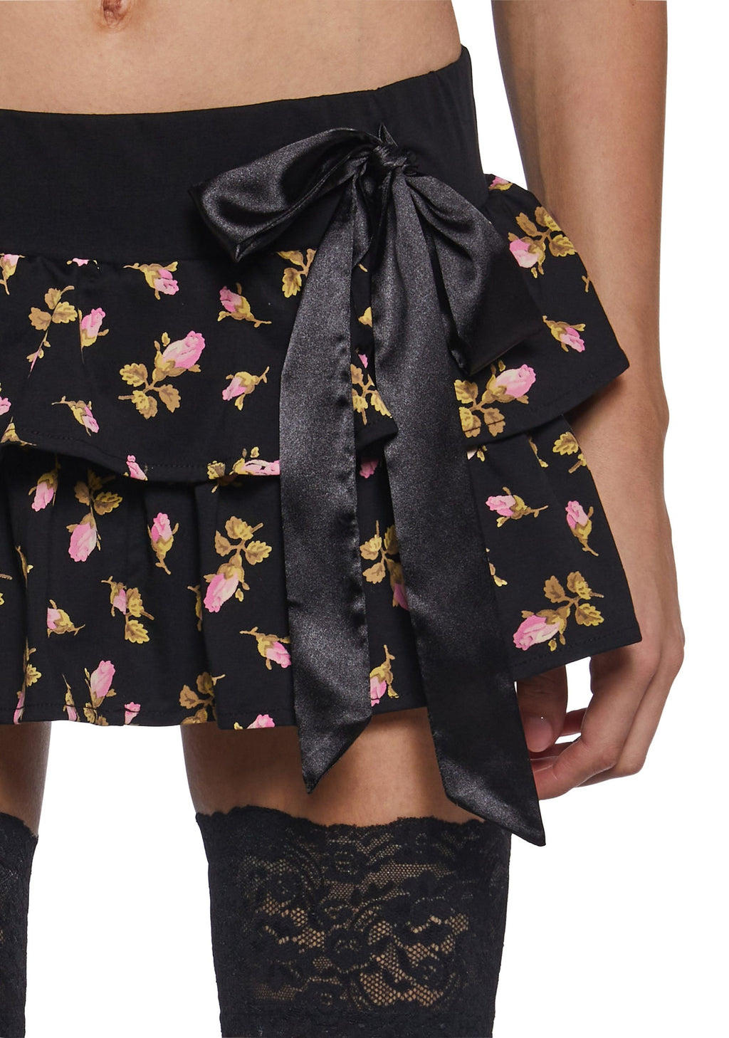 Floral Ruffled Mini Skirt