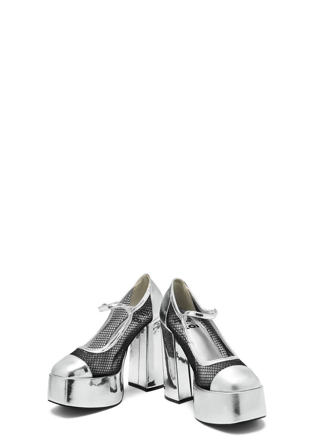 Regular Frankie Fan Fishnet Platform Heels – White