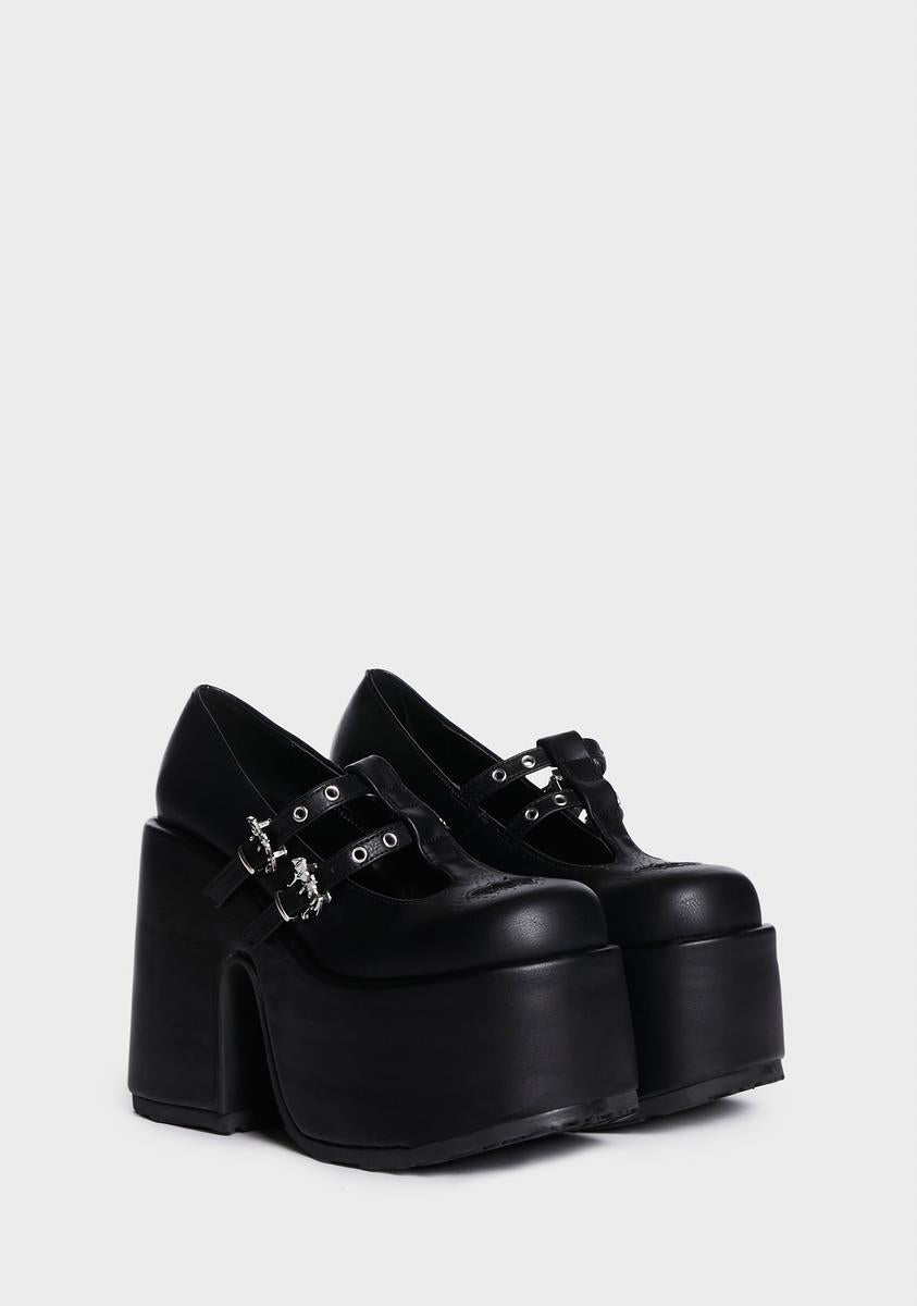 Camel-55 Platform Mary Janes