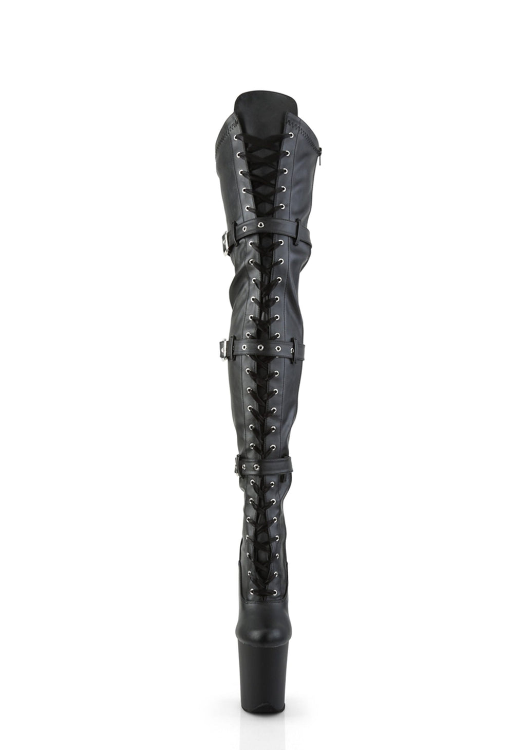 Flamingo-3028 Platform Thigh High Boots-Black
