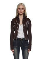 Tara Vegan Leather Knit Sweater