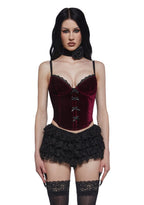 Covet You Corset Top – Burgundy