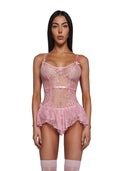 Midnight Kiss Lace Babydoll – Pink