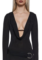 Legendary Night Deep Cowl Neck Dress