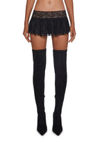 Fierce Flirt Lace Skirt – Black
