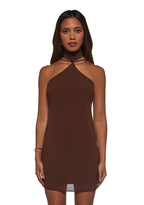 Latest Nightspot Halter Dress – Brown