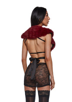 Fur The Night Lace and Faux Fur Chemise Set