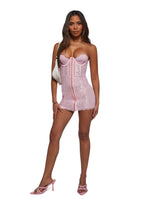 Captivating Gazes Slip Dress – Pink Lace
