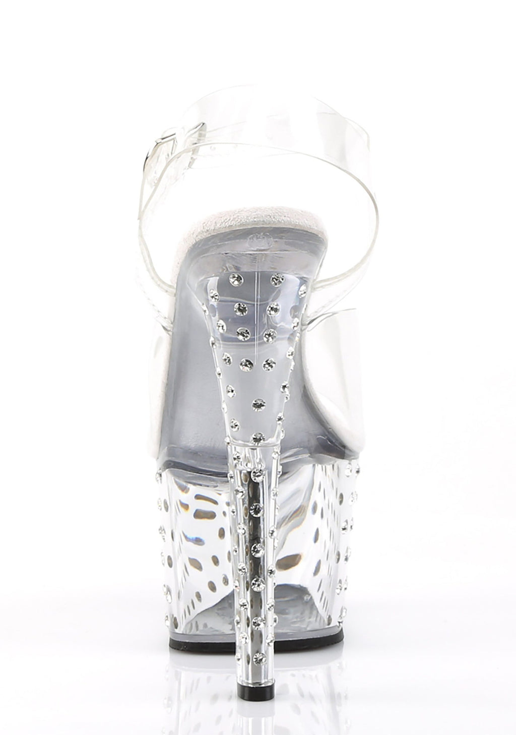 Stardust-708 Platform Ankle Strap Sandals-Clear