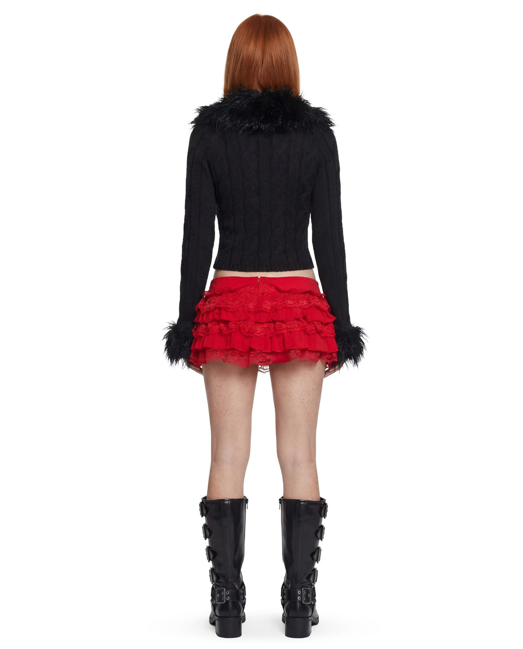 Darling Affection Ruffled Mini Skort – Red