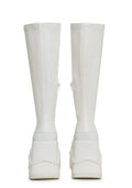 New Fans Wedge Stretch Boots – White
