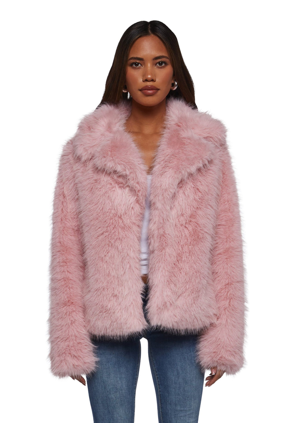 Melora Faux Fur Coat – Pink