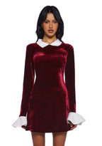 Macchiato Sessions Velvet Dress – Red