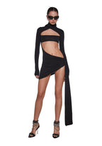 Dreamland Dancer Bodycon Dress – Black