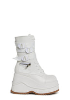 Mad Hustle Wedge Platform Boots – White