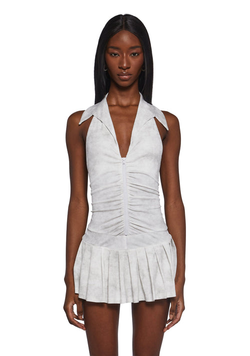 Carefree Days Collar Halter Dress