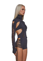 Outro Shredded Romper With Shrug