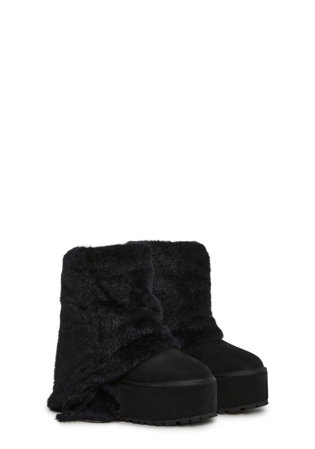 Snuggle Sesh Platform Booties – Black