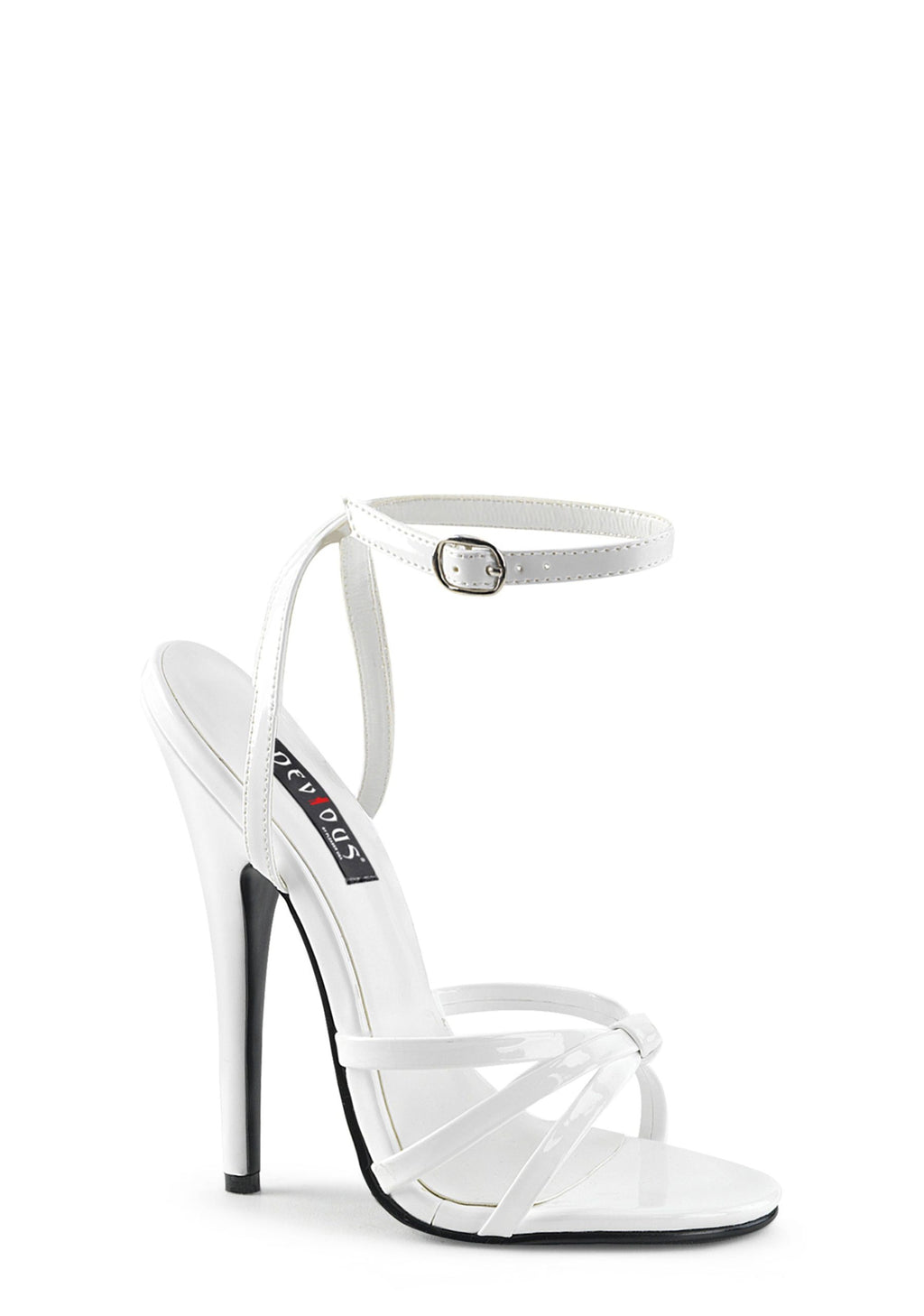 Domina-108 Strappy Ankle Wrap Sandals-White