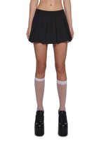 Wicked Scholar Pleated Mini Skirt – Black