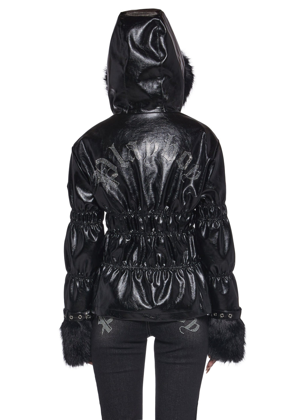 Puffer Jacket With Faux Fur Trim