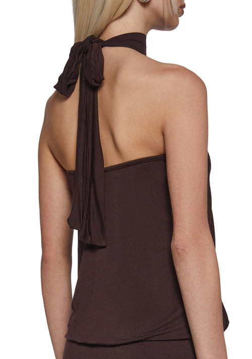 Club Moves Halter Dress – Brown