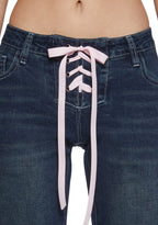 Talia Low Rise Jeans – Lace Up