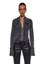 Ferris Wheel Date Denim Top – Black