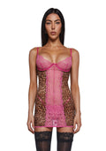Animal Instincts Sheer Mesh Chemise Lingerie Set