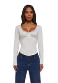 Text Me Long Sleeve Top – Ivory