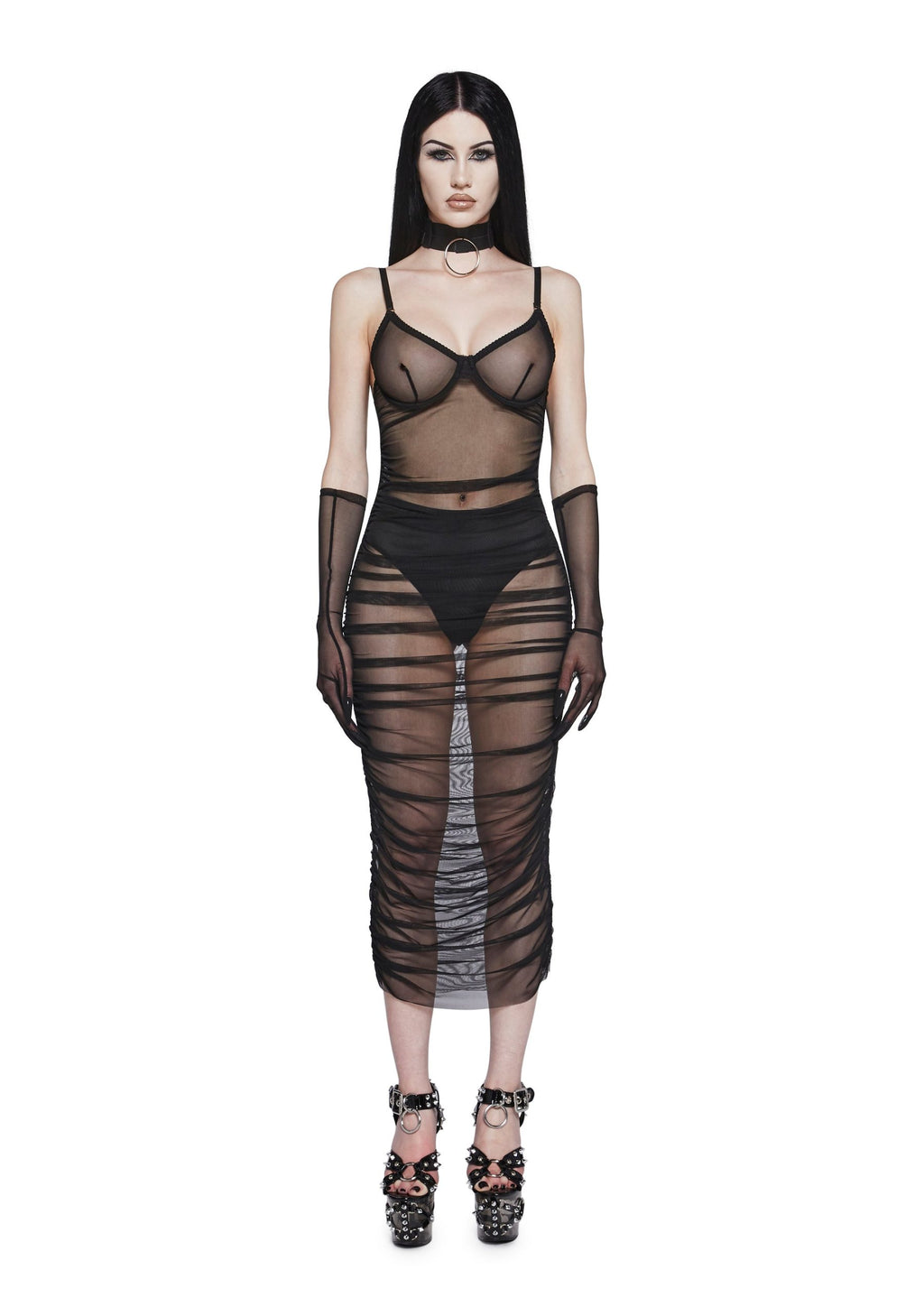 Ruin The Friendship Mesh Dress And Gloves Set