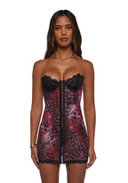 Captivating Gazes Slip Dress – Pink Leopard