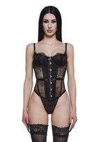 Essentials Lace Corset – Black
