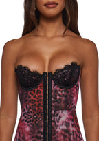 Captivating Gazes Slip Dress – Pink Leopard