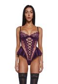 Cheri Amore Lace Teddy – Purple