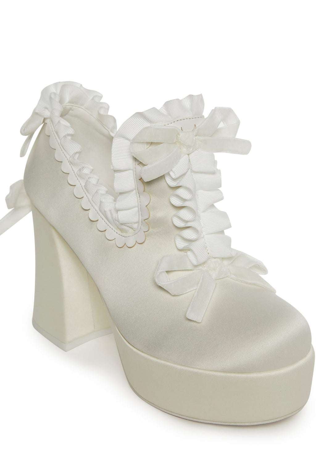 Bisou Baby Platform Heels – White