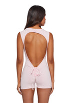 Alternate Realities Backless Romper – Pink