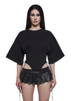 Team Player Corset T-Shirt – Black