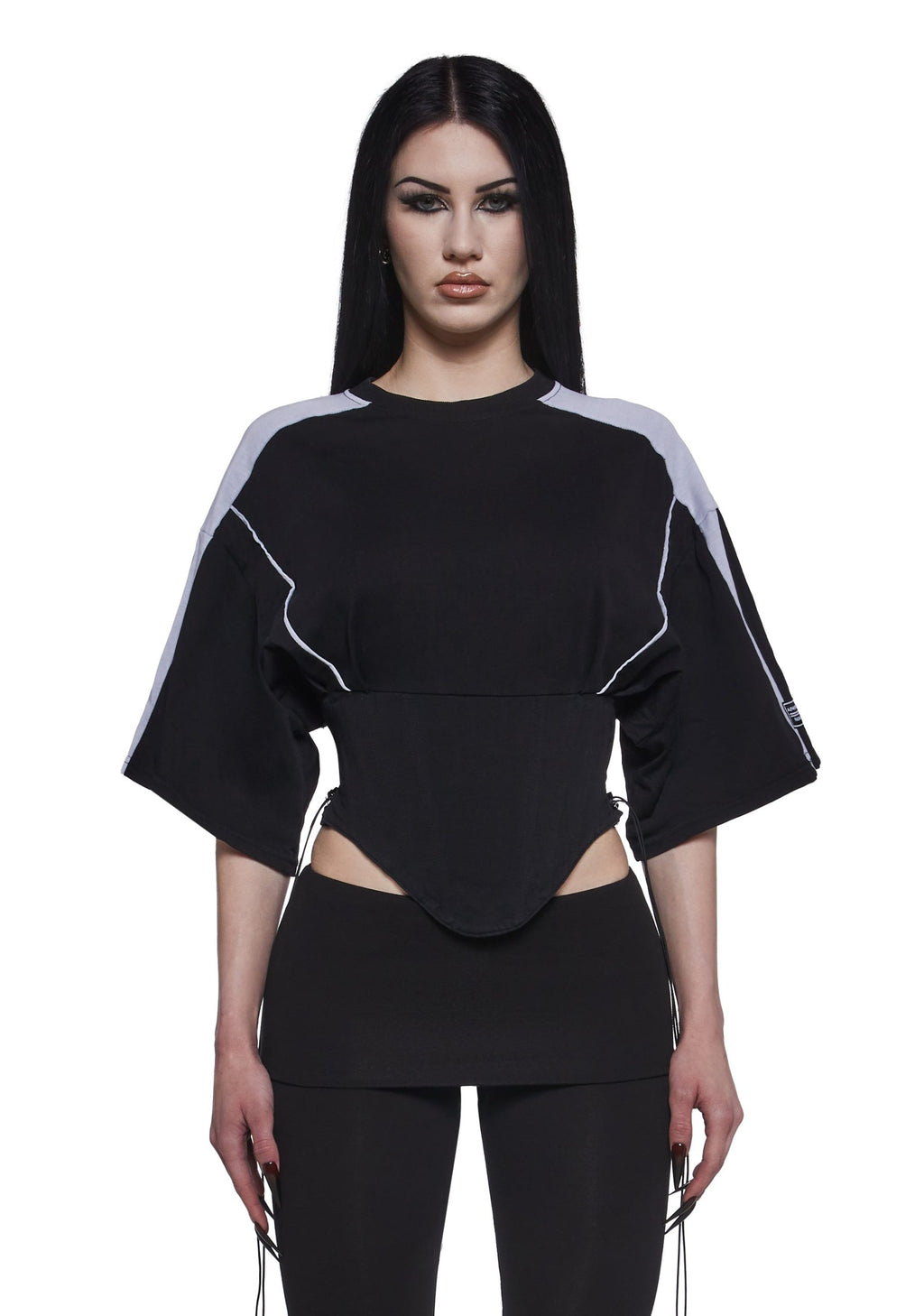 Team Player Corset T-Shirt – Black Washed