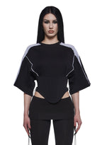 Team Player Corset T-Shirt – Black Washed