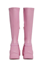 New Fans Wedge Stretch Boots – Pink